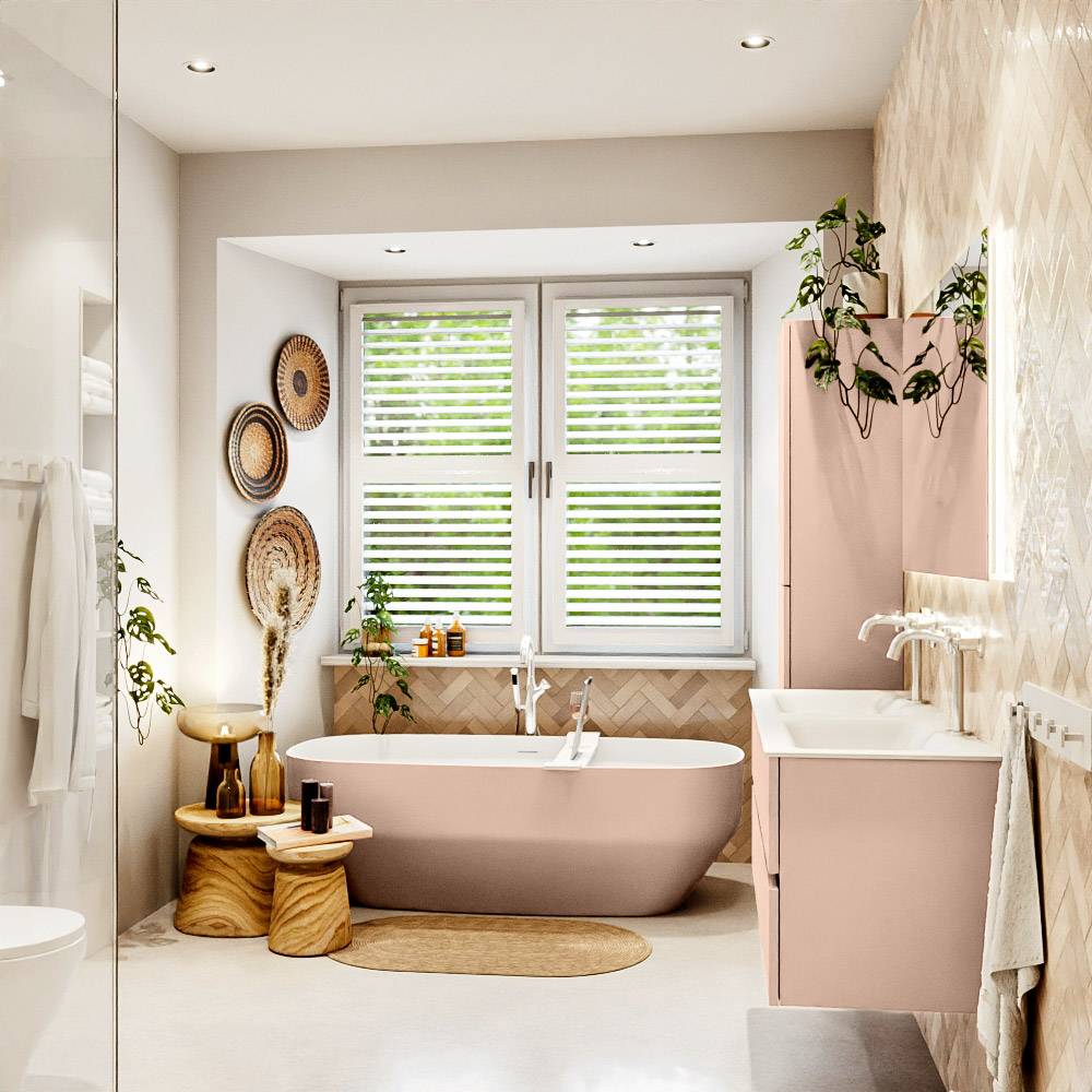 MONDIAZ VICA 120cm mueble de baño Rosee 4 cajones. Lavabo CLOUD Doble 2 orificios color Talc con espejo LED. 3 MONDIAZ VICA 120cm mueble de baño Rosee 4 cajones. Lavabo CLOUD Doble 2 orificios color Talc con espejo LED. - Imagen 3