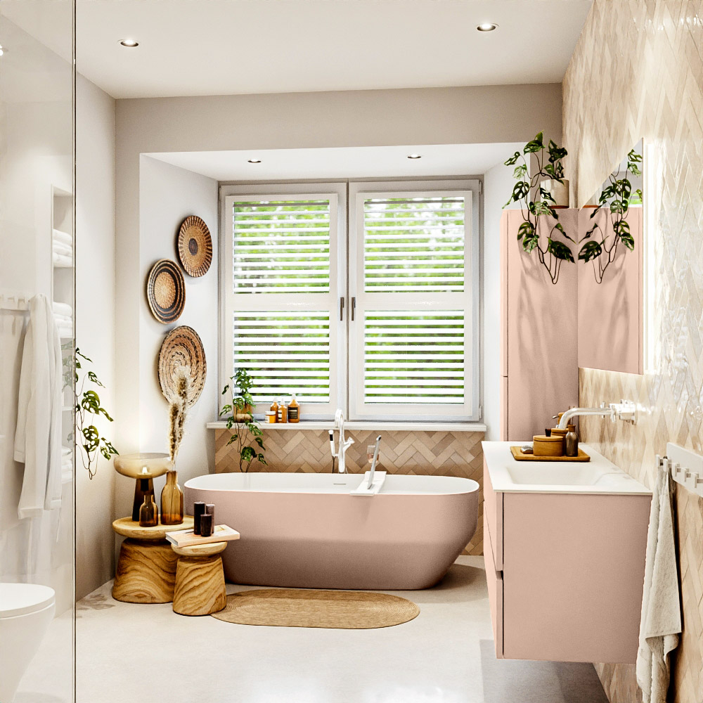 MONDIAZ VICA 140cm mueble de baño Rosee 4 cajones. Lavabo CLOUD Derecho sin orificio color Talc con espejo LED. 3 MONDIAZ VICA 140cm mueble de baño Rosee 4 cajones. Lavabo CLOUD Derecho sin orificio color Talc con espejo LED. - Imagen 3