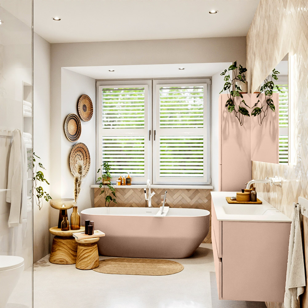 MONDIAZ VICA 180cm mueble de baño Rosee 4 cajones. Lavabo CLOUD Derecho sin orificio color Talc con espejo LED. 3 MONDIAZ VICA 180cm mueble de baño Rosee 4 cajones. Lavabo CLOUD Derecho sin orificio color Talc con espejo LED. - Imagen 3