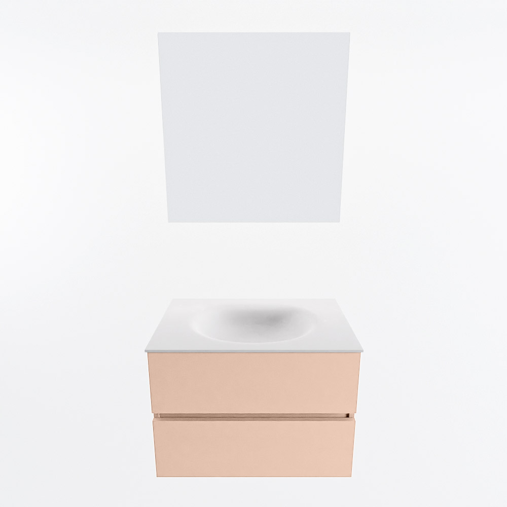 MONDIAZ VICA 70cm mueble de baño Rosee 2 cajones. Lavabo MOON Centro sin orificio color Talc con espejo LED. 5 MONDIAZ VICA 70cm mueble de baño Rosee 2 cajones. Lavabo MOON Centro sin orificio color Talc con espejo LED. - Imagen 5
