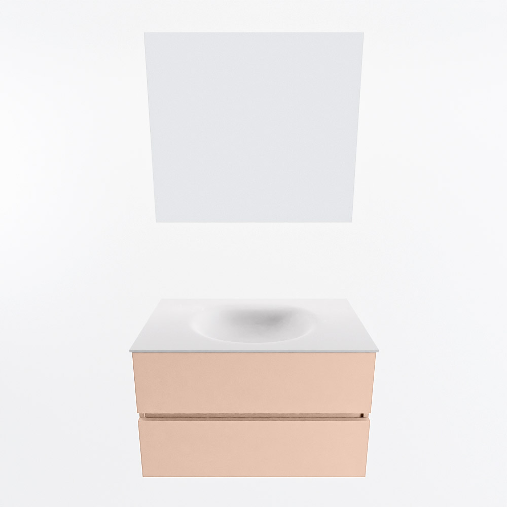 MONDIAZ VICA 80cm mueble de baño Rosee 2 cajones. Lavabo MOON Centro sin orificio color Talc con espejo LED. 5 MONDIAZ VICA 80cm mueble de baño Rosee 2 cajones. Lavabo MOON Centro sin orificio color Talc con espejo LED. - Imagen 5