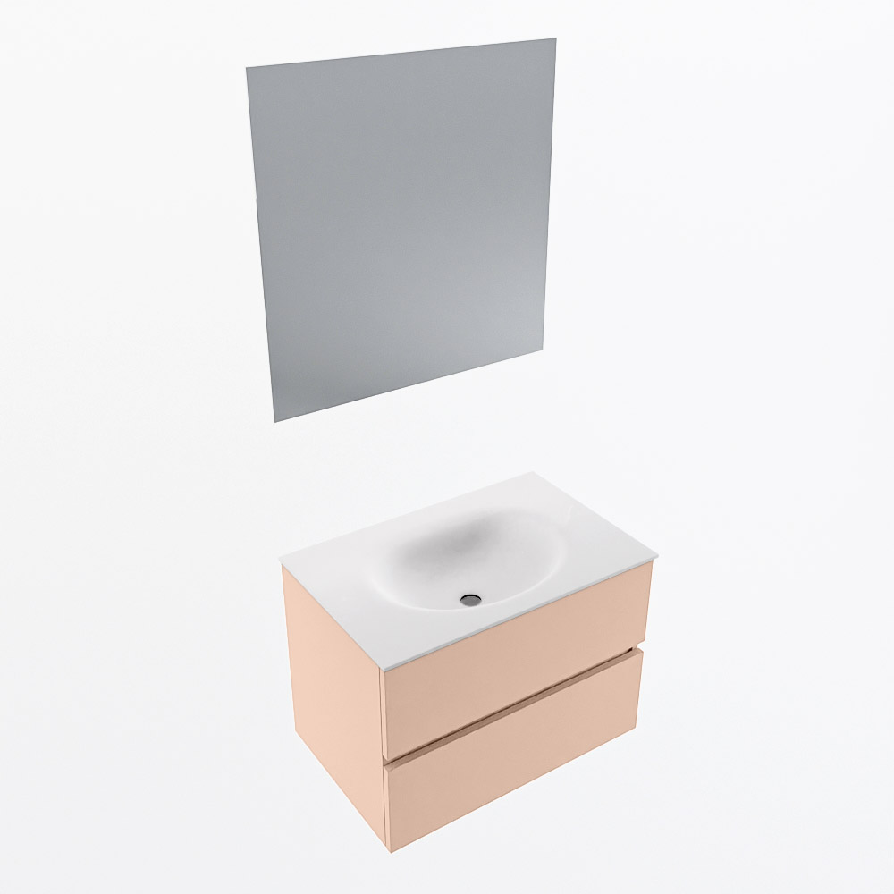 MONDIAZ VICA 70cm mueble de baño Rosee 2 cajones. Lavabo MOON Centro sin orificio color Talc con espejo LED. 6 MONDIAZ VICA 70cm mueble de baño Rosee 2 cajones. Lavabo MOON Centro sin orificio color Talc con espejo LED. - Imagen 6
