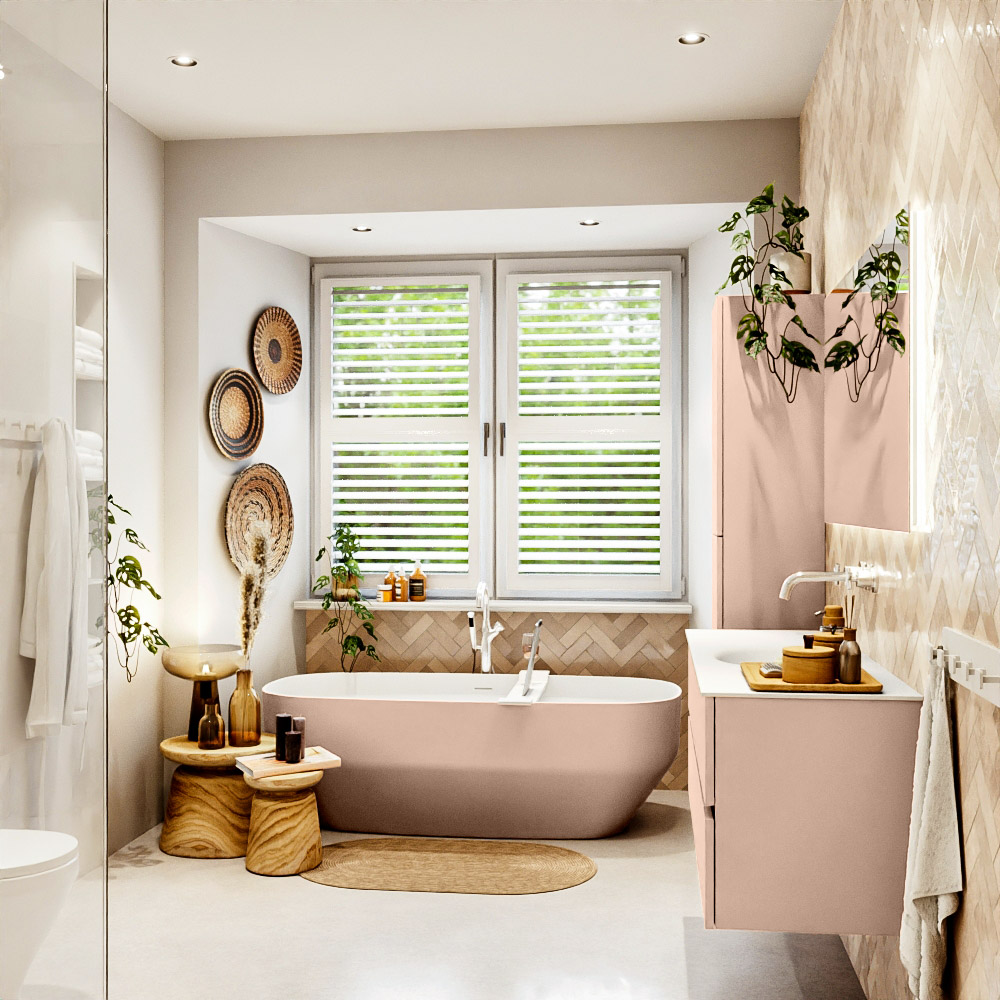 MONDIAZ VICA 130cm mueble de baño Rosee 2 cajones. Lavabo MOON Centro sin orificio color Talc con espejo LED. 3 MONDIAZ VICA 130cm mueble de baño Rosee 2 cajones. Lavabo MOON Centro sin orificio color Talc con espejo LED. - Imagen 3