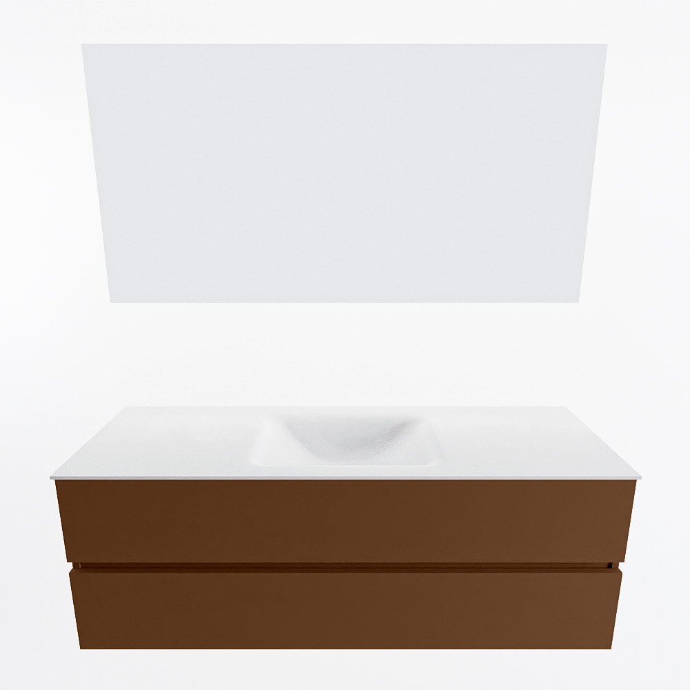 MONDIAZ VICA 140cm mueble de baño Rust 2 cajones. Lavabo CLOUD Centro 1 orificio color Talc con espejo LED. 4 MONDIAZ VICA 140cm mueble de baño Rust 2 cajones. Lavabo CLOUD Centro 1 orificio color Talc con espejo LED. - Imagen 5