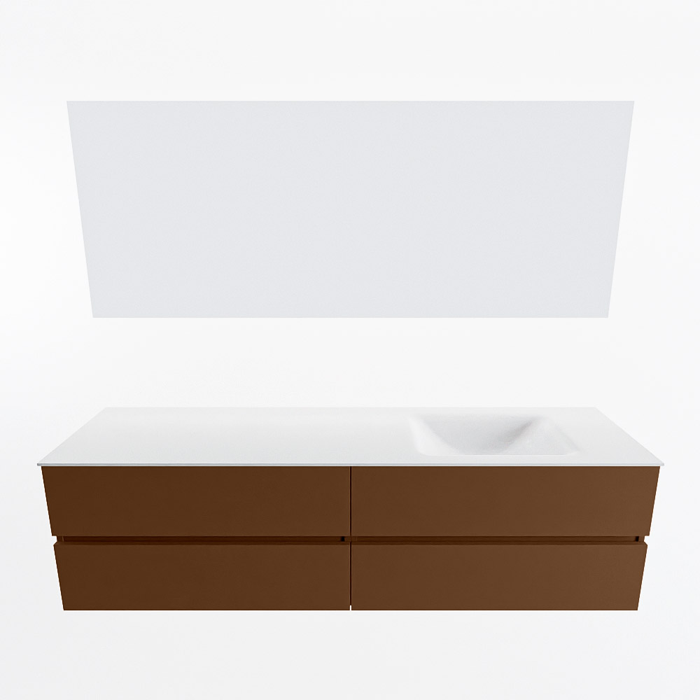 MONDIAZ VICA 180cm mueble de baño Rust 4 cajones. Lavabo CLOUD Derecho 1 orificio color Talc con espejo LED. 5 MONDIAZ VICA 180cm mueble de baño Rust 4 cajones. Lavabo CLOUD Derecho 1 orificio color Talc con espejo LED. - Imagen 5