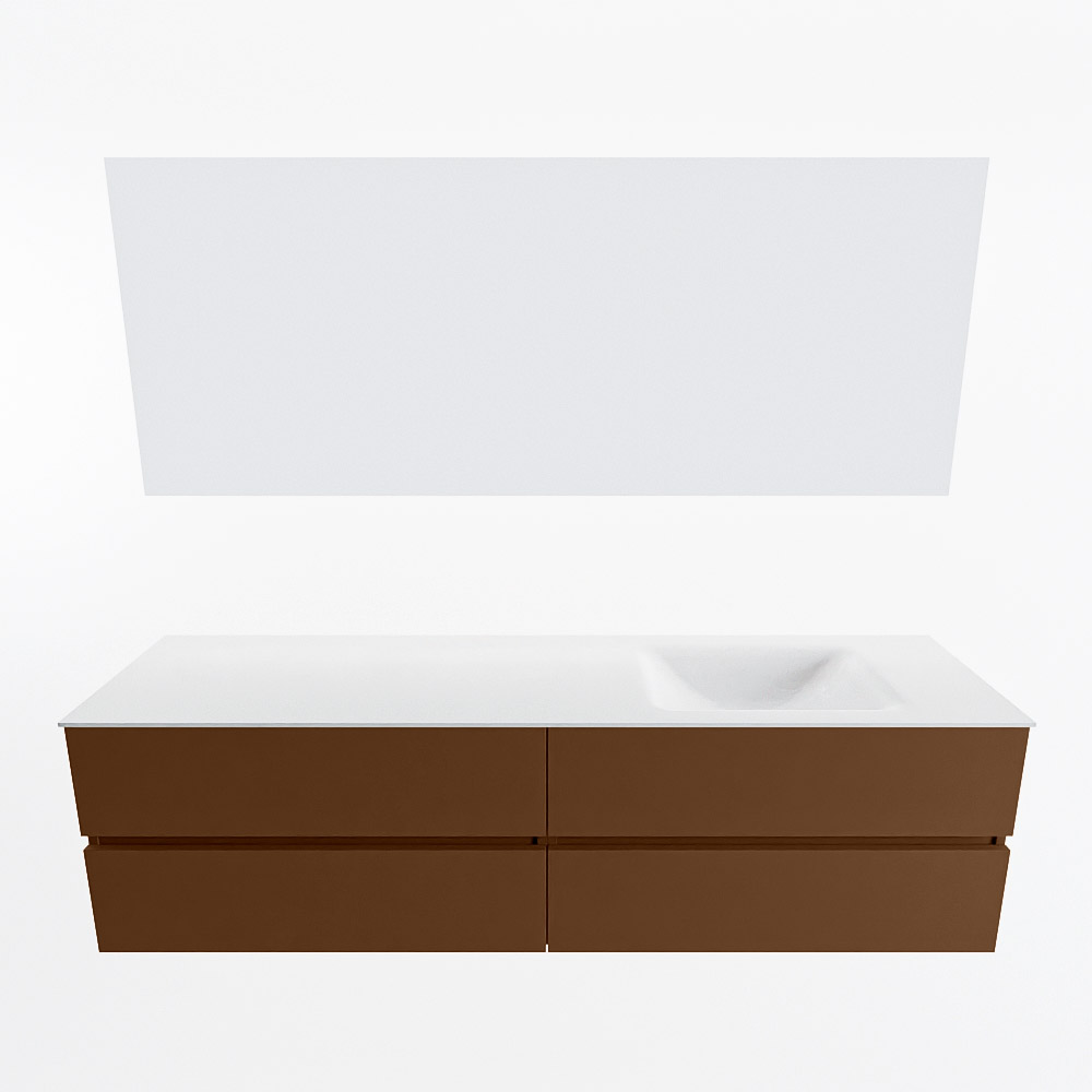 MONDIAZ VICA 180cm mueble de baño Rust 4 cajones. Lavabo CLOUD Derecho sin orificio color Talc con espejo LED. 5 MONDIAZ VICA 180cm mueble de baño Rust 4 cajones. Lavabo CLOUD Derecho sin orificio color Talc con espejo LED. - Imagen 5
