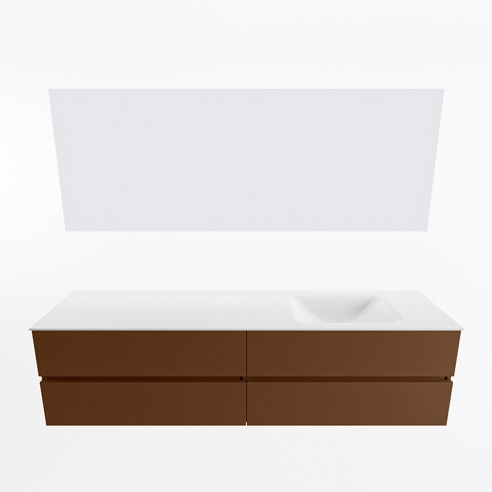 MONDIAZ VICA 190cm mueble de baño Rust 4 cajones. Lavabo CLOUD Derecho 1 orificio color Talc con espejo LED. 5 MONDIAZ VICA 190cm mueble de baño Rust 4 cajones. Lavabo CLOUD Derecho 1 orificio color Talc con espejo LED. - Imagen 5