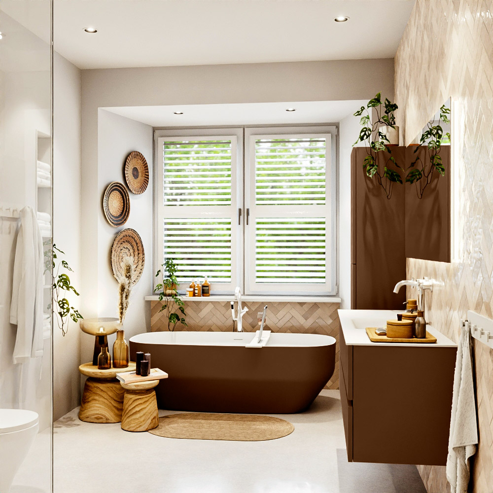 MONDIAZ VICA 140cm mueble de baño Rust 2 cajones. Lavabo CLOUD Centro 1 orificio color Talc con espejo LED. 3 MONDIAZ VICA 140cm mueble de baño Rust 2 cajones. Lavabo CLOUD Centro 1 orificio color Talc con espejo LED. - Imagen 3
