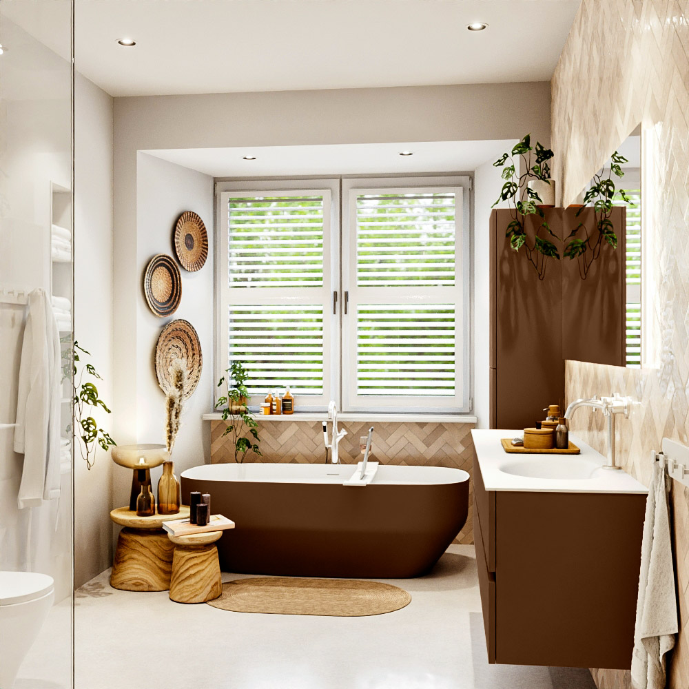 MONDIAZ VICA 170cm mueble de baño Rust 4 cajones. Lavabo MOON Derecho 1 orificio color Talc con espejo LED. 3 MONDIAZ VICA 170cm mueble de baño Rust 4 cajones. Lavabo MOON Derecho 1 orificio color Talc con espejo LED. - Imagen 3