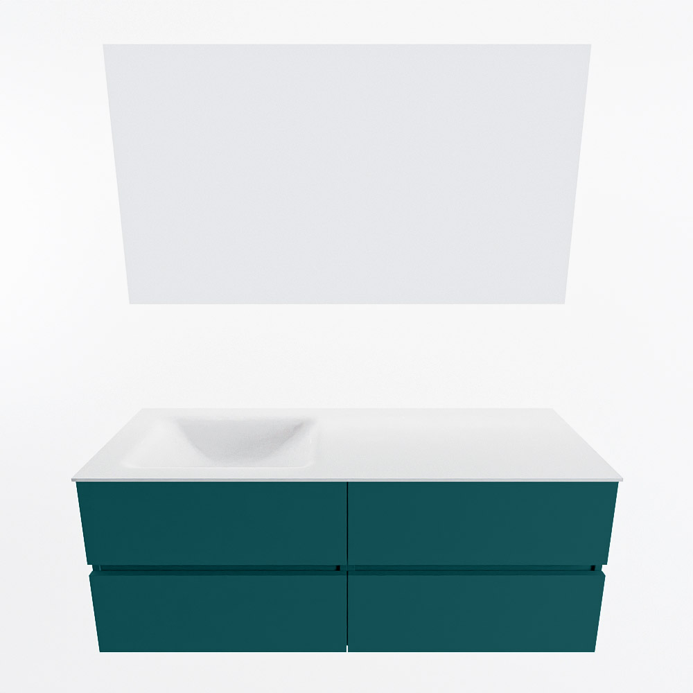 MONDIAZ VICA 130cm mueble de baño Smag 4 cajones. Lavabo CLOUD Izquierda sin orificio color Talc con espejo LED. 4 MONDIAZ VICA 130cm mueble de baño Smag 4 cajones. Lavabo CLOUD Izquierda sin orificio color Talc con espejo LED. - Imagen 5