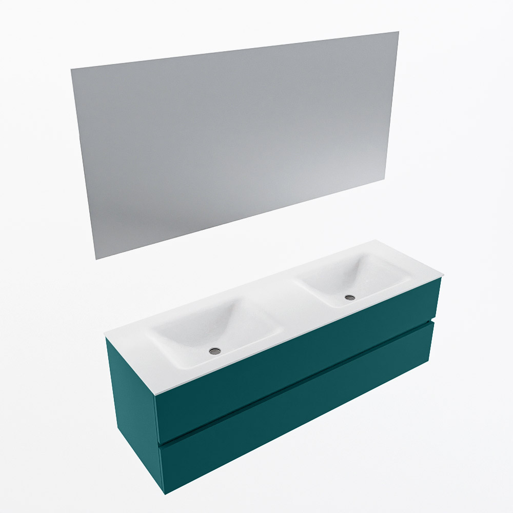 MONDIAZ VICA 150cm mueble de baño Smag 2 cajones. Lavabo CLOUD Doble 2 orificios color Talc con espejo LED. 6 MONDIAZ VICA 150cm mueble de baño Smag 2 cajones. Lavabo CLOUD Doble 2 orificios color Talc con espejo LED. - Imagen 6
