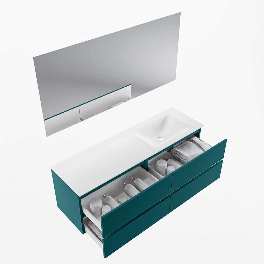 MONDIAZ VICA 150cm mueble de baño Smag 4 cajones. Lavabo CLOUD Derecho 1 orificio color Talc con espejo LED. 7 MONDIAZ VICA 150cm mueble de baño Smag 4 cajones. Lavabo CLOUD Derecho 1 orificio color Talc con espejo LED. - Imagen 7