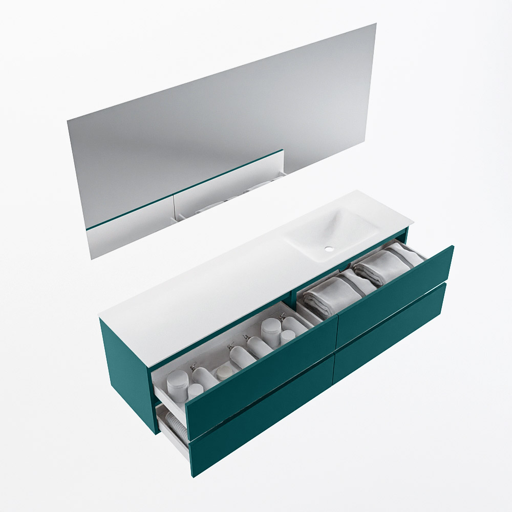 MONDIAZ VICA 180cm mueble de baño Smag 4 cajones. Lavabo CLOUD Derecho 1 orificio color Talc con espejo LED. 7 MONDIAZ VICA 180cm mueble de baño Smag 4 cajones. Lavabo CLOUD Derecho 1 orificio color Talc con espejo LED. - Imagen 7