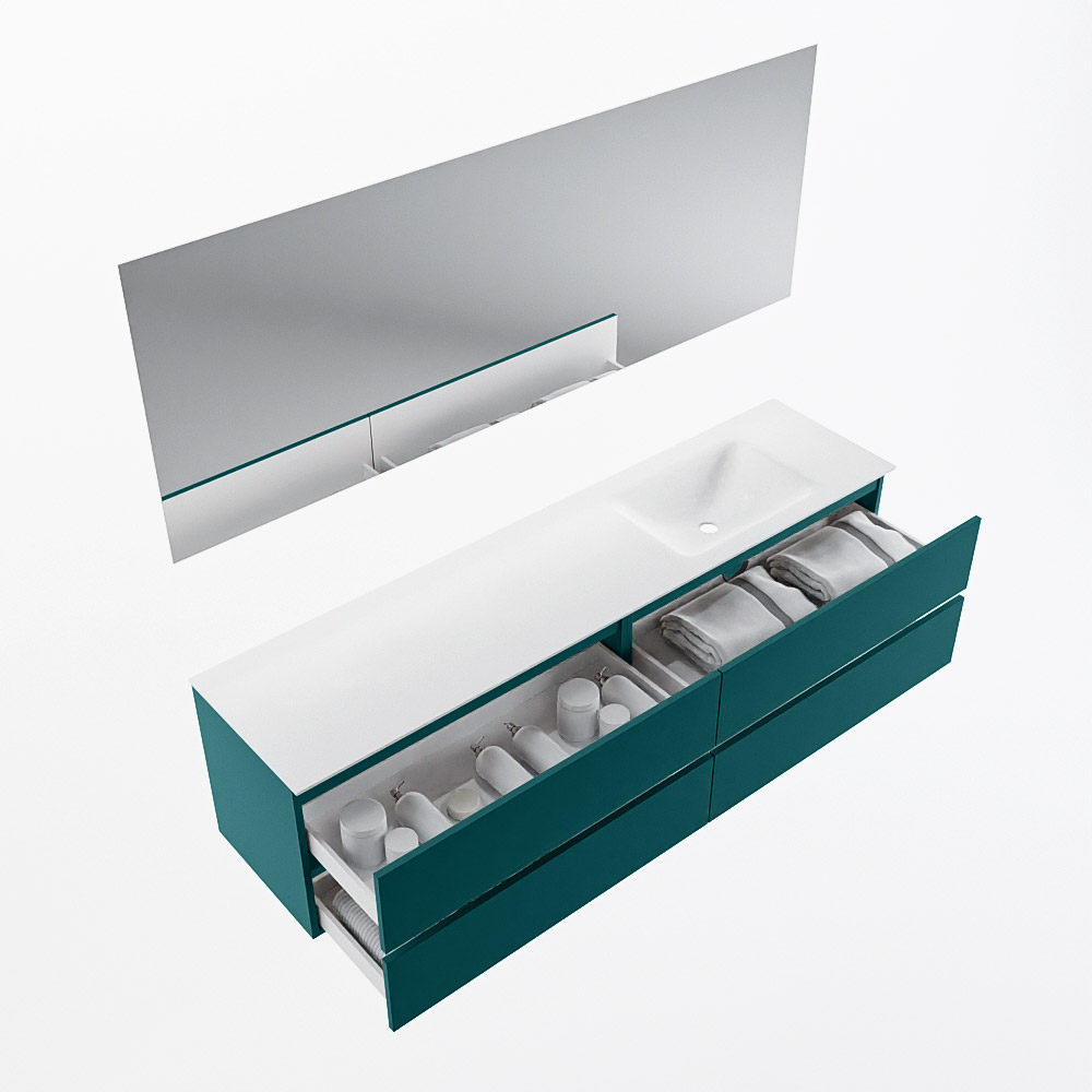 MONDIAZ VICA 190cm mueble de baño Smag 4 cajones. Lavabo CLOUD Derecho sin orificio color Talc con espejo LED. 7 MONDIAZ VICA 190cm mueble de baño Smag 4 cajones. Lavabo CLOUD Derecho sin orificio color Talc con espejo LED. - Imagen 7
