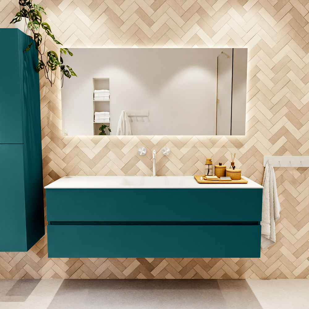 MONDIAZ VICA 150cm mueble de baño Smag 2 cajones. Lavabo CLOUD Centro 1 orificio color Talc con espejo LED. 2 MONDIAZ VICA 150cm mueble de baño Smag 2 cajones. Lavabo CLOUD Centro 1 orificio color Talc con espejo LED. - Imagen 2