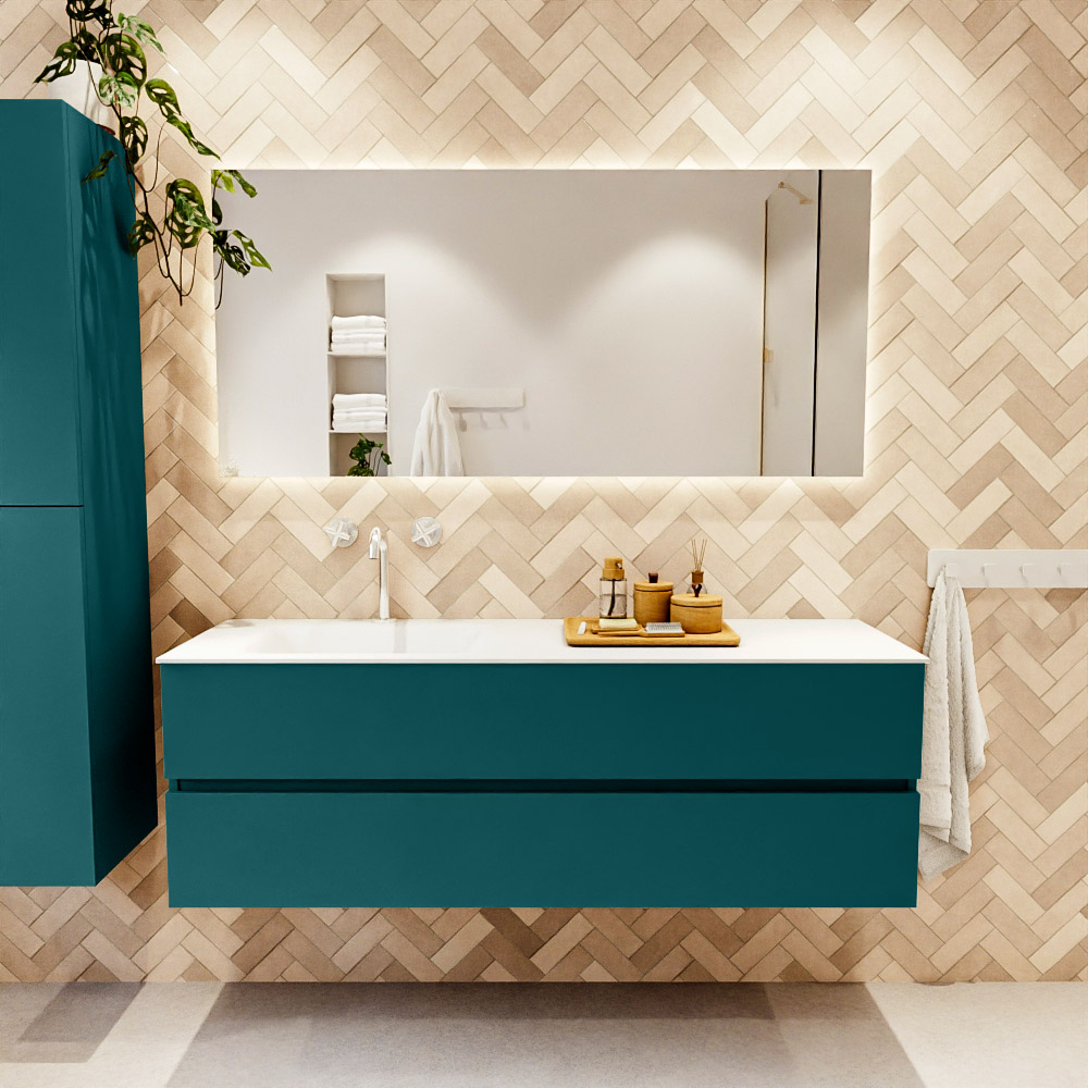 MONDIAZ VICA 150cm mueble de baño Smag 2 cajones. Lavabo CLOUD Izquierda 1 orificio color Talc con espejo LED. 2 MONDIAZ VICA 150cm mueble de baño Smag 2 cajones. Lavabo CLOUD Izquierda 1 orificio color Talc con espejo LED. - Imagen 2