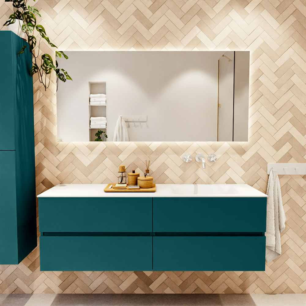 MONDIAZ VICA 150cm mueble de baño Smag 4 cajones. Lavabo CLOUD Derecho sin orificio color Talc con espejo LED. 2 MONDIAZ VICA 150cm mueble de baño Smag 4 cajones. Lavabo CLOUD Derecho sin orificio color Talc con espejo LED. - Imagen 2