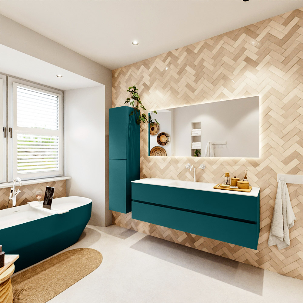 MONDIAZ VICA 150cm mueble de baño Smag 2 cajones. Lavabo CLOUD Centro 1 orificio color Talc con espejo LED. 4 MONDIAZ VICA 150cm mueble de baño Smag 2 cajones. Lavabo CLOUD Centro 1 orificio color Talc con espejo LED. - Imagen 4