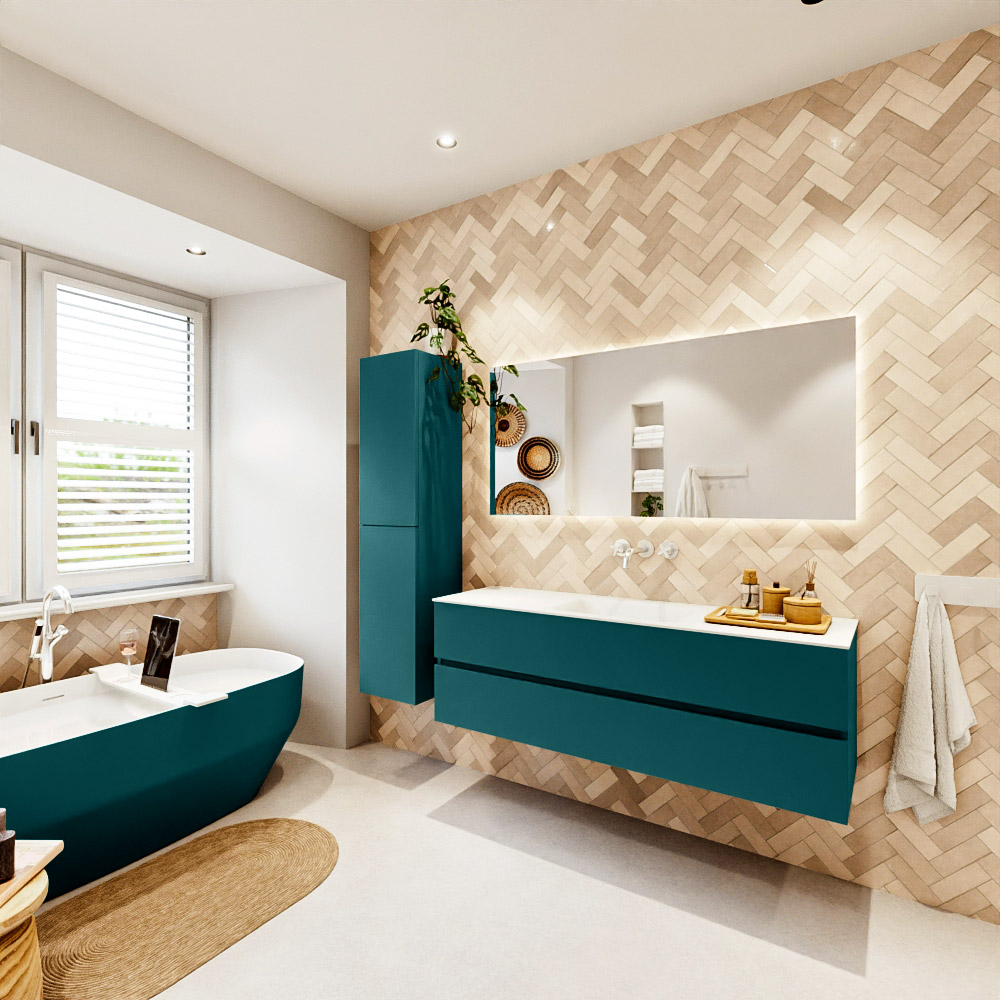 MONDIAZ VICA 150cm mueble de baño Smag 2 cajones. Lavabo CLOUD Centro sin orificio color Talc con espejo LED. 4 MONDIAZ VICA 150cm mueble de baño Smag 2 cajones. Lavabo CLOUD Centro sin orificio color Talc con espejo LED. - Imagen 4