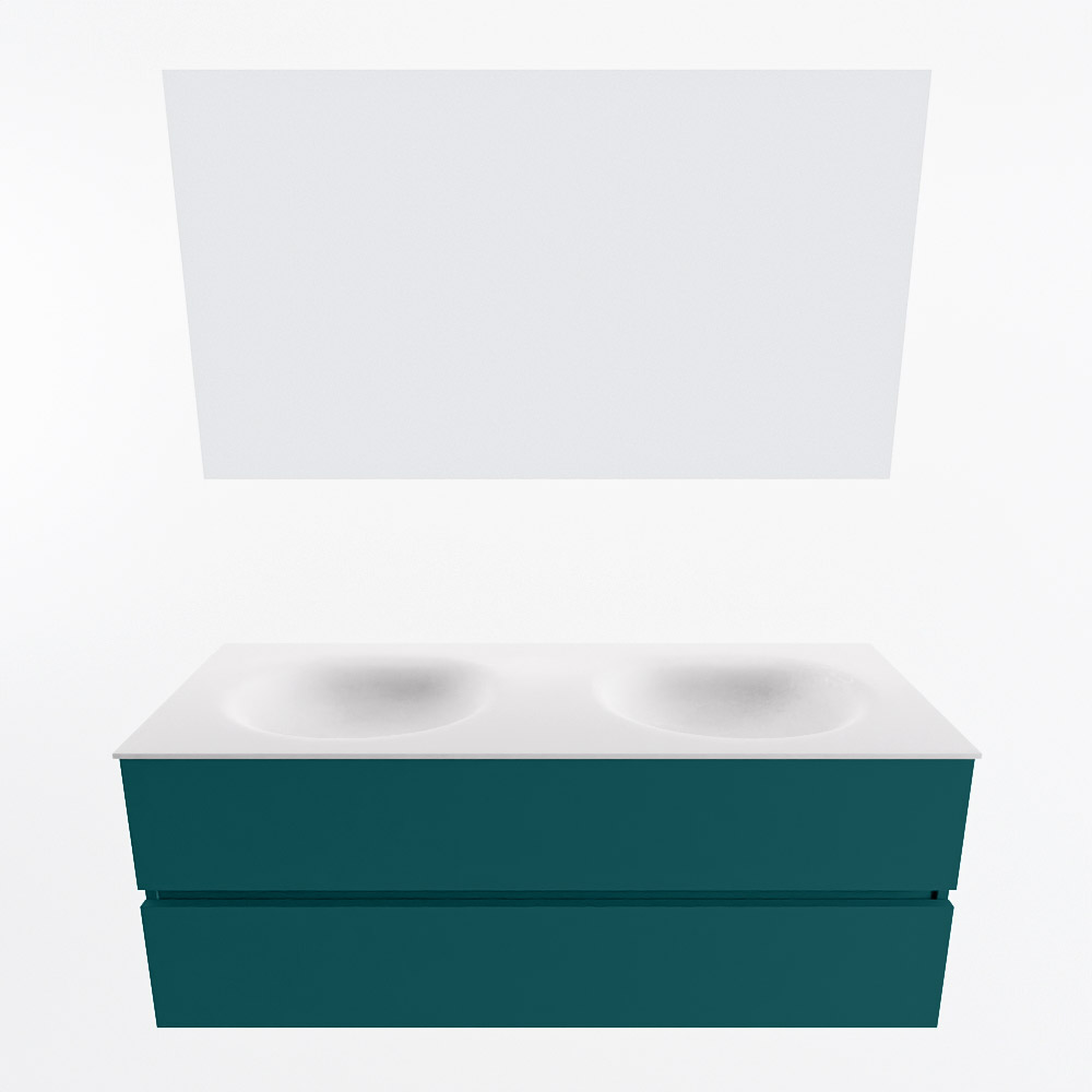 MONDIAZ VICA 130cm mueble de baño Smag 2 cajones. Lavabo MOON Doble sin orificio color Talc con espejo LED. 4 MONDIAZ VICA 130cm mueble de baño Smag 2 cajones. Lavabo MOON Doble sin orificio color Talc con espejo LED. - Imagen 5