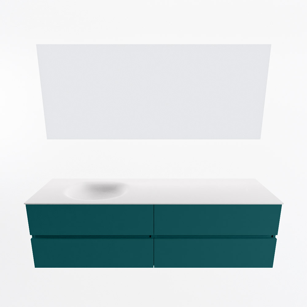 MONDIAZ VICA 170cm mueble de baño Smag 4 cajones. Lavabo MOON Izquierda sin orificio color Talc con espejo LED. 5 MONDIAZ VICA 170cm mueble de baño Smag 4 cajones. Lavabo MOON Izquierda sin orificio color Talc con espejo LED. - Imagen 5