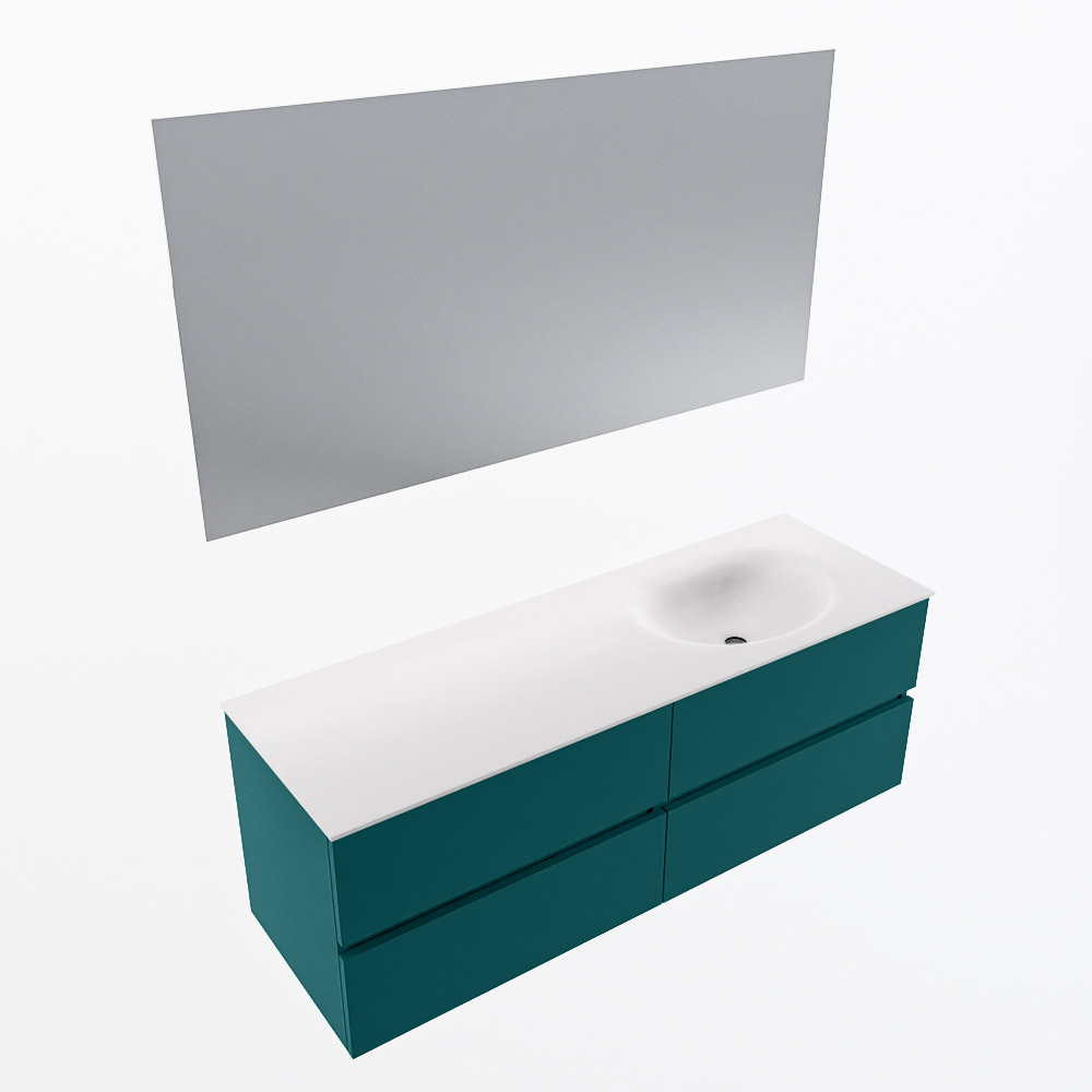 MONDIAZ VICA 140cm mueble de baño Smag 4 cajones. Lavabo MOON Derecho sin orificio color Talc con espejo LED. 6 MONDIAZ VICA 140cm mueble de baño Smag 4 cajones. Lavabo MOON Derecho sin orificio color Talc con espejo LED. - Imagen 6