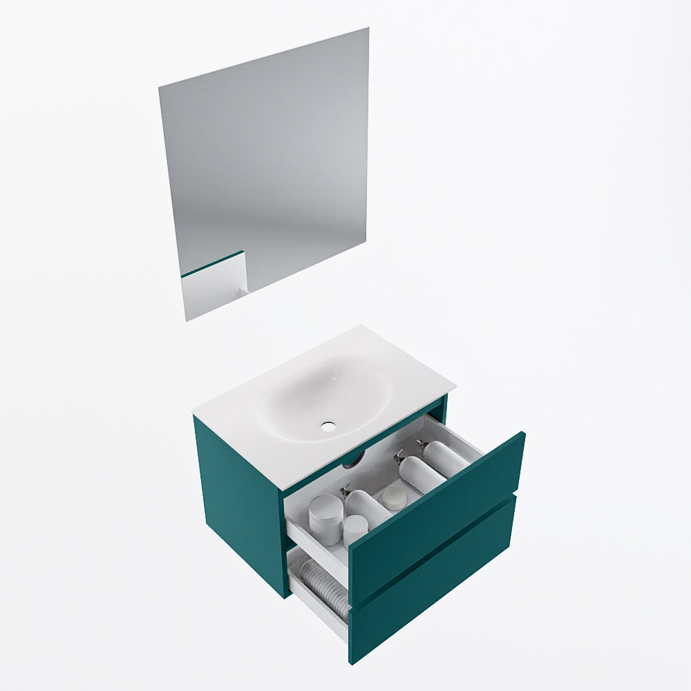 MONDIAZ VICA 70cm mueble de baño Smag 2 cajones. Lavabo MOON Centro sin orificio color Talc con espejo LED. 7 MONDIAZ VICA 70cm mueble de baño Smag 2 cajones. Lavabo MOON Centro sin orificio color Talc con espejo LED. - Imagen 7