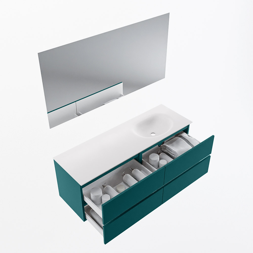 MONDIAZ VICA 140cm mueble de baño Smag 4 cajones. Lavabo MOON Derecho sin orificio color Talc con espejo LED. 7 MONDIAZ VICA 140cm mueble de baño Smag 4 cajones. Lavabo MOON Derecho sin orificio color Talc con espejo LED. - Imagen 7