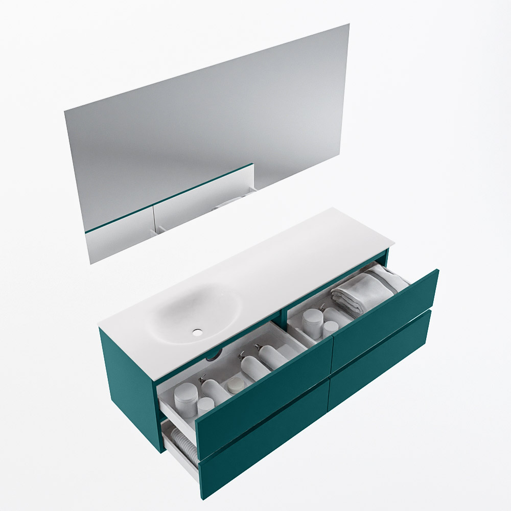 MONDIAZ VICA 150cm mueble de baño Smag 4 cajones. Lavabo MOON Izquierda 1 orificio color Talc con espejo LED. 7 MONDIAZ VICA 150cm mueble de baño Smag 4 cajones. Lavabo MOON Izquierda 1 orificio color Talc con espejo LED. - Imagen 7