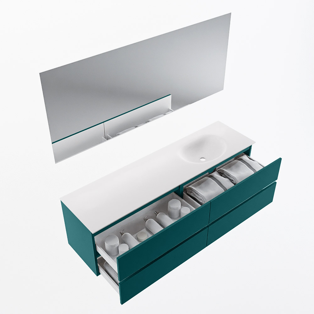MONDIAZ VICA 170cm mueble de baño Smag 4 cajones. Lavabo MOON Derecho 1 orificio color Talc con espejo LED. 7 MONDIAZ VICA 170cm mueble de baño Smag 4 cajones. Lavabo MOON Derecho 1 orificio color Talc con espejo LED. - Imagen 7