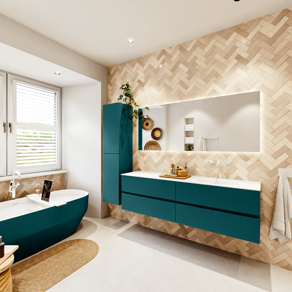 MONDIAZ VICA 170cm mueble de baño Smag 4 cajones. Lavabo MOON Derecho 1 orificio color Talc con espejo LED. 4 MONDIAZ VICA 170cm mueble de baño Smag 4 cajones. Lavabo MOON Derecho 1 orificio color Talc con espejo LED. - Imagen 4
