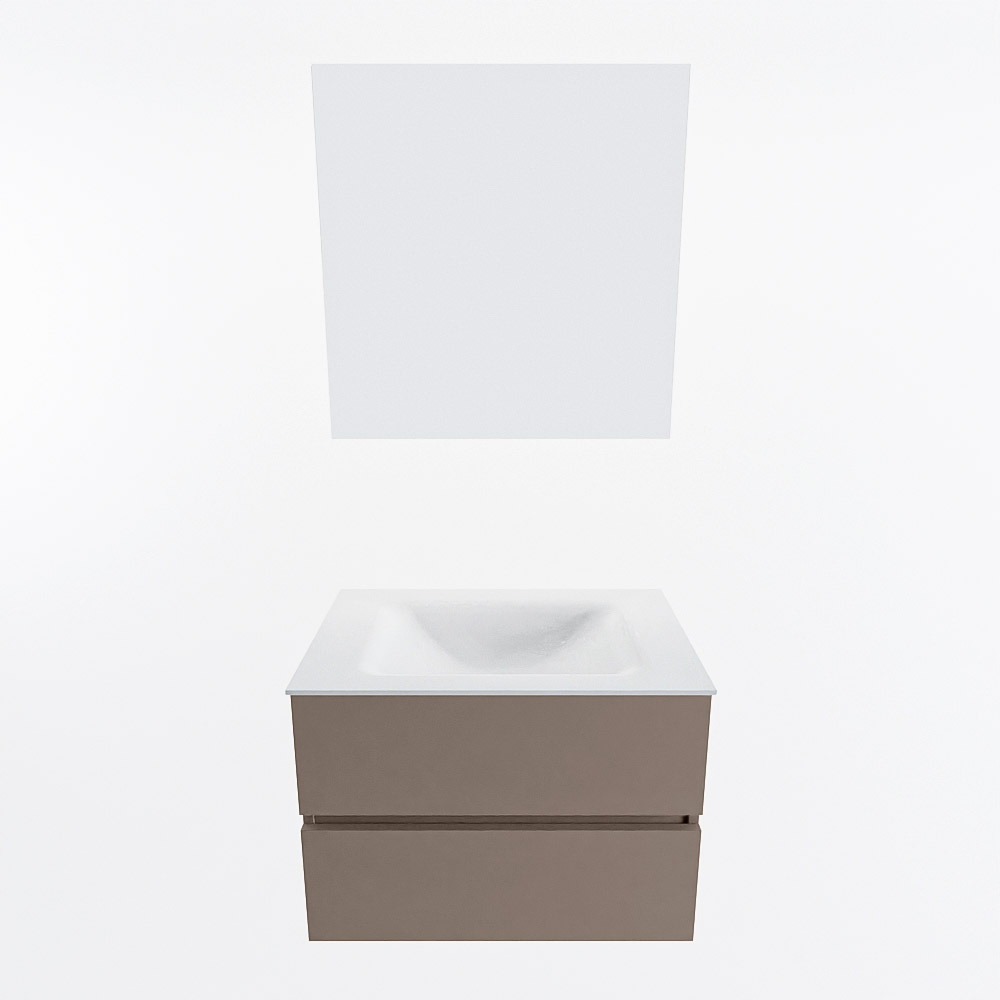 MONDIAZ VICA 70cm mueble de baño Smoke 2 cajones. Lavabo CLOUD Centro 1 orificio color Talc con espejo LED. 5 MONDIAZ VICA 70cm mueble de baño Smoke 2 cajones. Lavabo CLOUD Centro 1 orificio color Talc con espejo LED. - Imagen 5