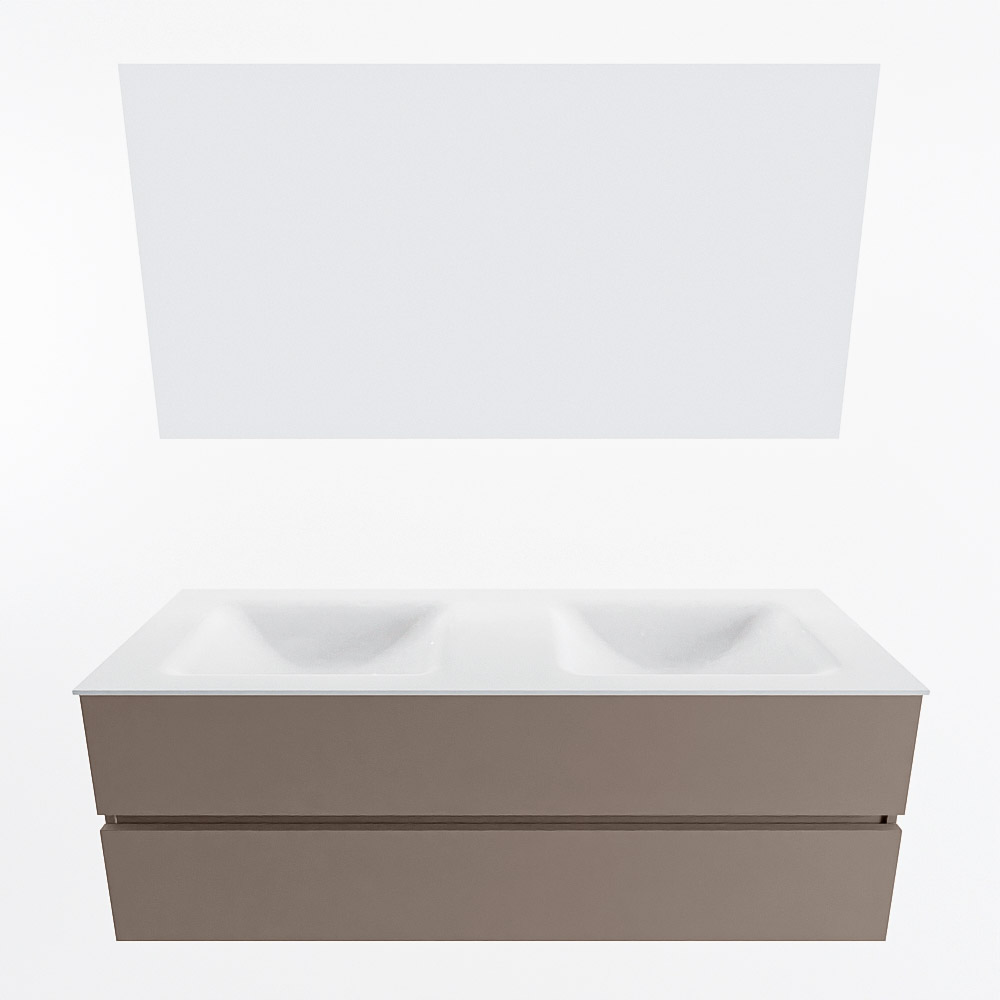 MONDIAZ VICA 140cm mueble de baño Smoke 2 cajones. Lavabo CLOUD Doble 2 orificios color Talc con espejo LED. 4 MONDIAZ VICA 140cm mueble de baño Smoke 2 cajones. Lavabo CLOUD Doble 2 orificios color Talc con espejo LED. - Imagen 5