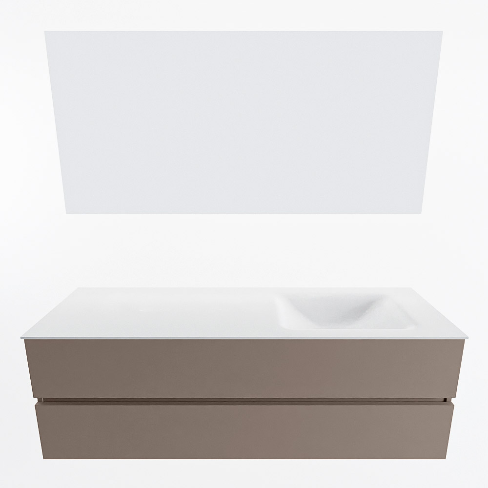 MONDIAZ VICA 150cm mueble de baño Smoke 2 cajones. Lavabo CLOUD Derecho 1 orificio color Talc con espejo LED. 5 MONDIAZ VICA 150cm mueble de baño Smoke 2 cajones. Lavabo CLOUD Derecho 1 orificio color Talc con espejo LED. - Imagen 5