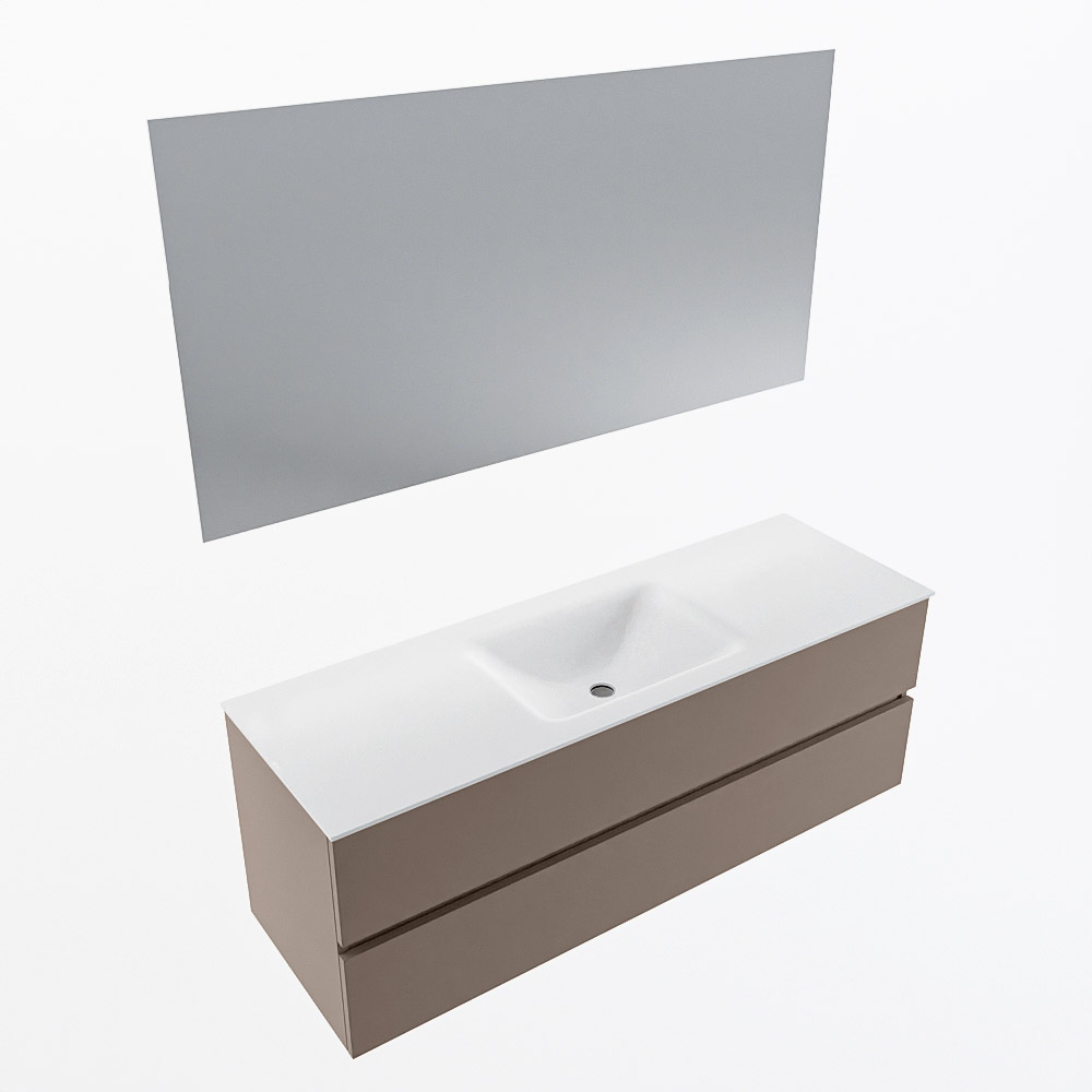 MONDIAZ VICA 140cm mueble de baño Smoke 2 cajones. Lavabo CLOUD Centro 1 orificio color Talc con espejo LED. 5 MONDIAZ VICA 140cm mueble de baño Smoke 2 cajones. Lavabo CLOUD Centro 1 orificio color Talc con espejo LED. - Imagen 6