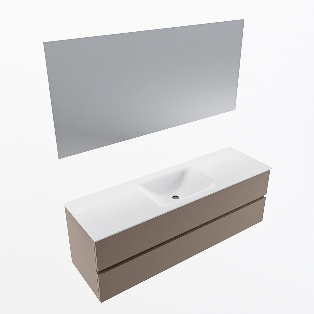 MONDIAZ VICA 150cm mueble de baño Smoke 2 cajones. Lavabo CLOUD Centro sin orificio color Talc con espejo LED. 6 MONDIAZ VICA 150cm mueble de baño Smoke 2 cajones. Lavabo CLOUD Centro sin orificio color Talc con espejo LED. - Imagen 6