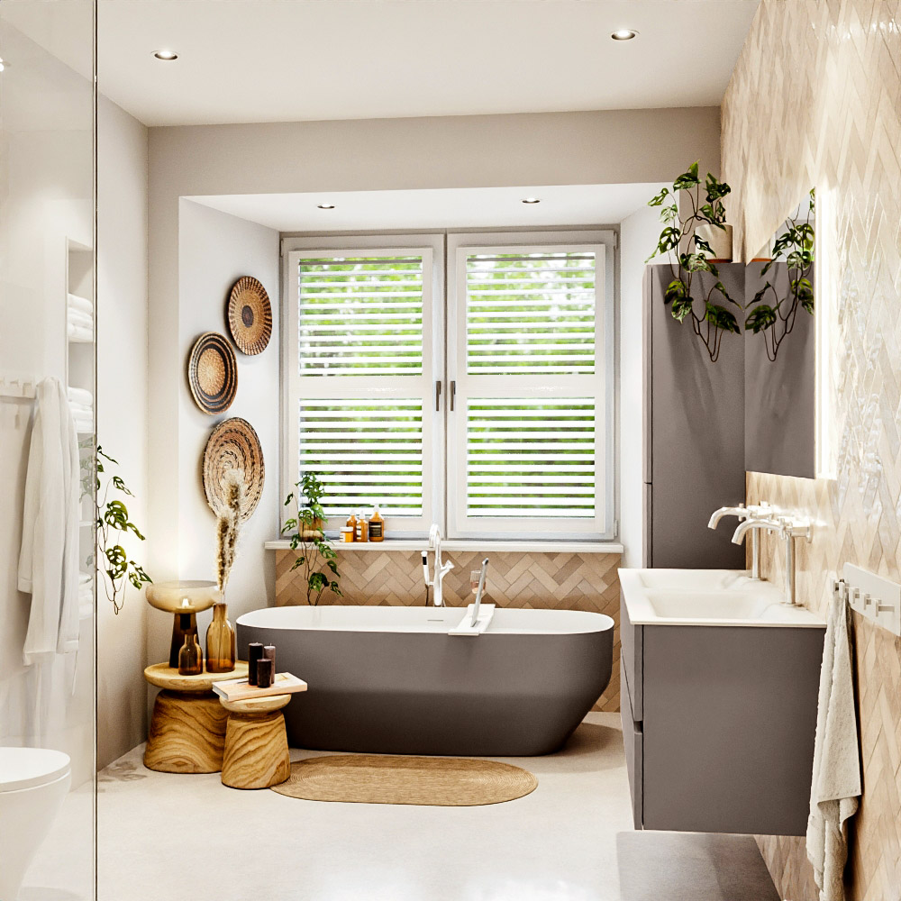 MONDIAZ VICA 120cm mueble de baño Smoke 4 cajones. Lavabo CLOUD Doble 2 orificios color Talc con espejo LED. 3 MONDIAZ VICA 120cm mueble de baño Smoke 4 cajones. Lavabo CLOUD Doble 2 orificios color Talc con espejo LED. - Imagen 3