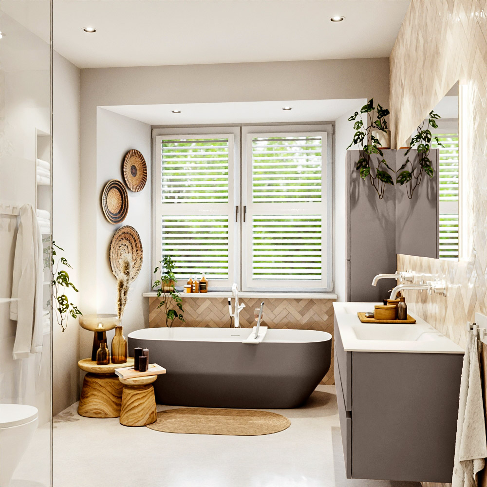 MONDIAZ VICA 190cm mueble de baño Smoke 4 cajones. Lavabo CLOUD Doble sin orificio color Talc con espejo LED. 3 MONDIAZ VICA 190cm mueble de baño Smoke 4 cajones. Lavabo CLOUD Doble sin orificio color Talc con espejo LED. - Imagen 3