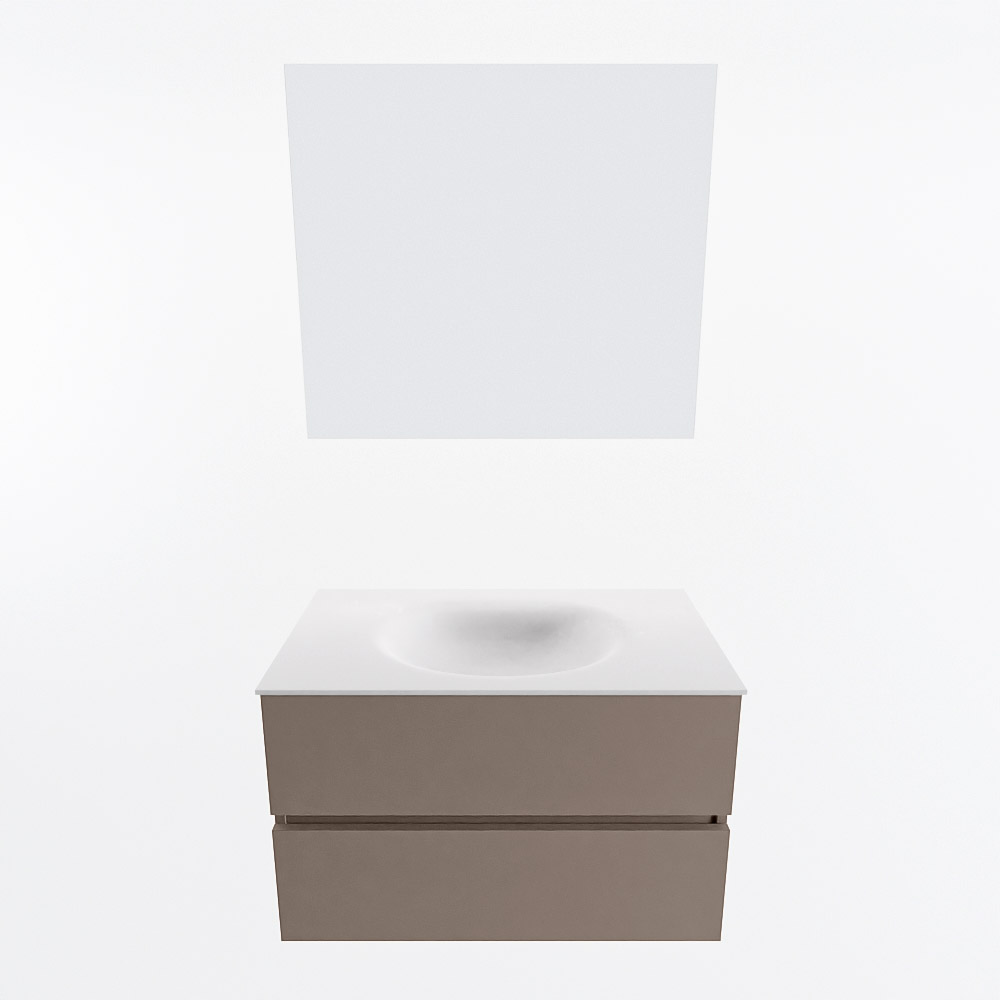 MONDIAZ VICA 80cm mueble de baño Smoke 2 cajones. Lavabo MOON Centro sin orificio color Talc con espejo LED. 5 MONDIAZ VICA 80cm mueble de baño Smoke 2 cajones. Lavabo MOON Centro sin orificio color Talc con espejo LED. - Imagen 5