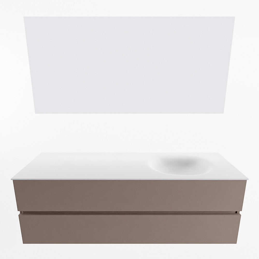 MONDIAZ VICA 150cm mueble de baño Smoke 2 cajones. Lavabo MOON Derecho 1 orificio color Talc con espejo LED. 5 MONDIAZ VICA 150cm mueble de baño Smoke 2 cajones. Lavabo MOON Derecho 1 orificio color Talc con espejo LED. - Imagen 5