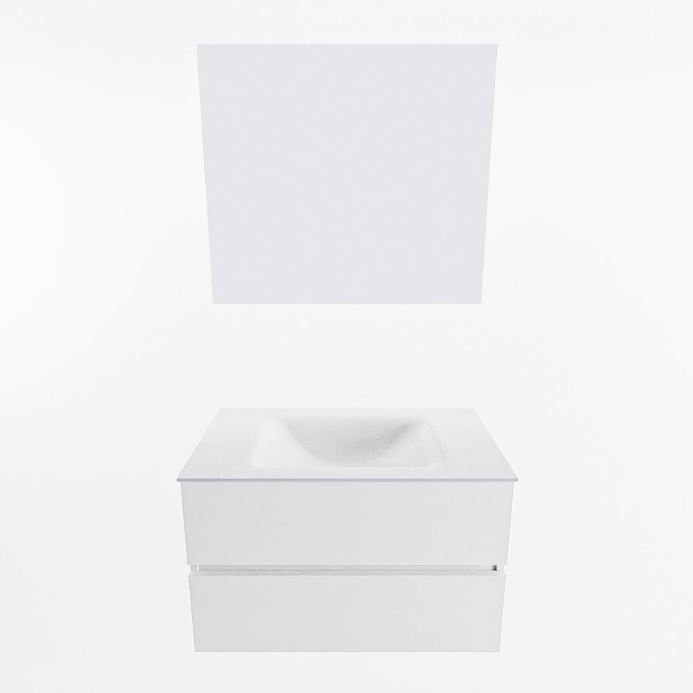 MONDIAZ VICA 80cm mueble de baño Talc 2 cajones. Lavabo CLOUD Centro sin orificio color Talc con espejo LED. 5 MONDIAZ VICA 80cm mueble de baño Talc 2 cajones. Lavabo CLOUD Centro sin orificio color Talc con espejo LED. - Imagen 5