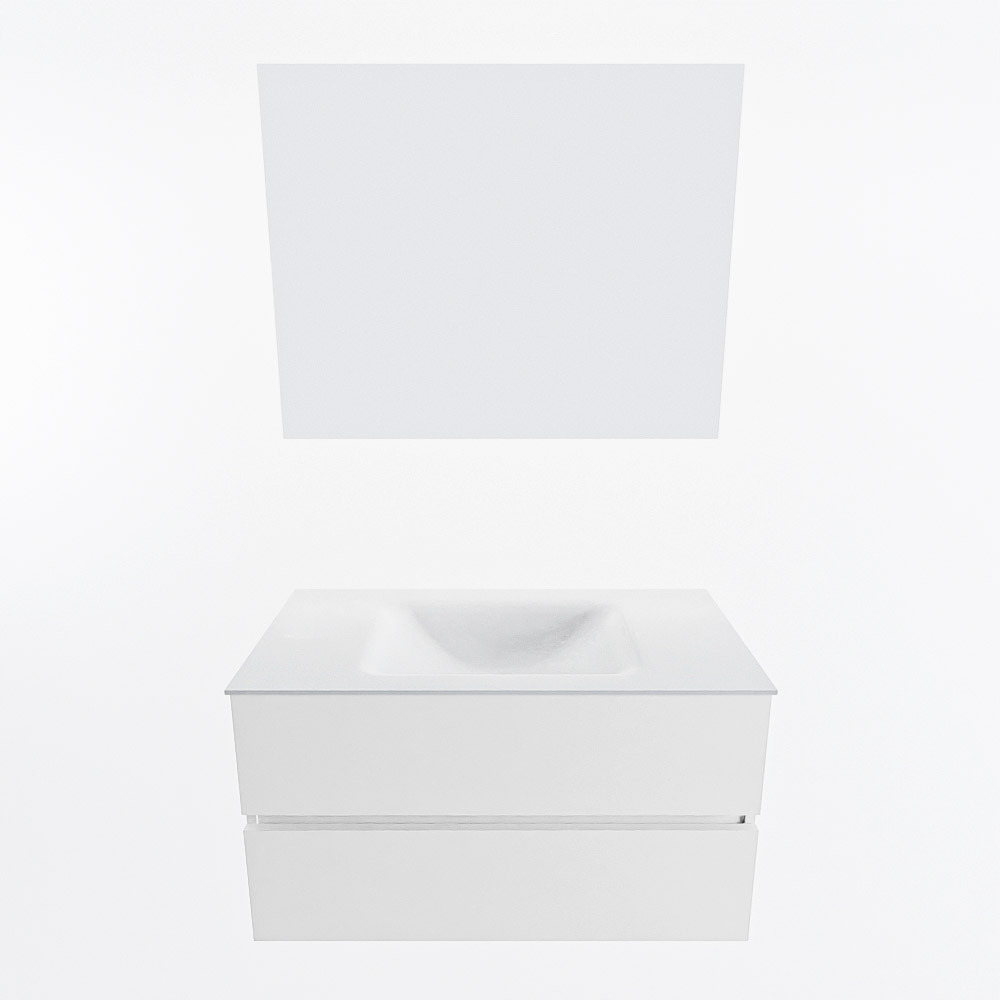 MONDIAZ VICA 90cm mueble de baño Talc 2 cajones. Lavabo CLOUD Centro 1 orificio color Talc con espejo LED. 5 MONDIAZ VICA 90cm mueble de baño Talc 2 cajones. Lavabo CLOUD Centro 1 orificio color Talc con espejo LED. - Imagen 5