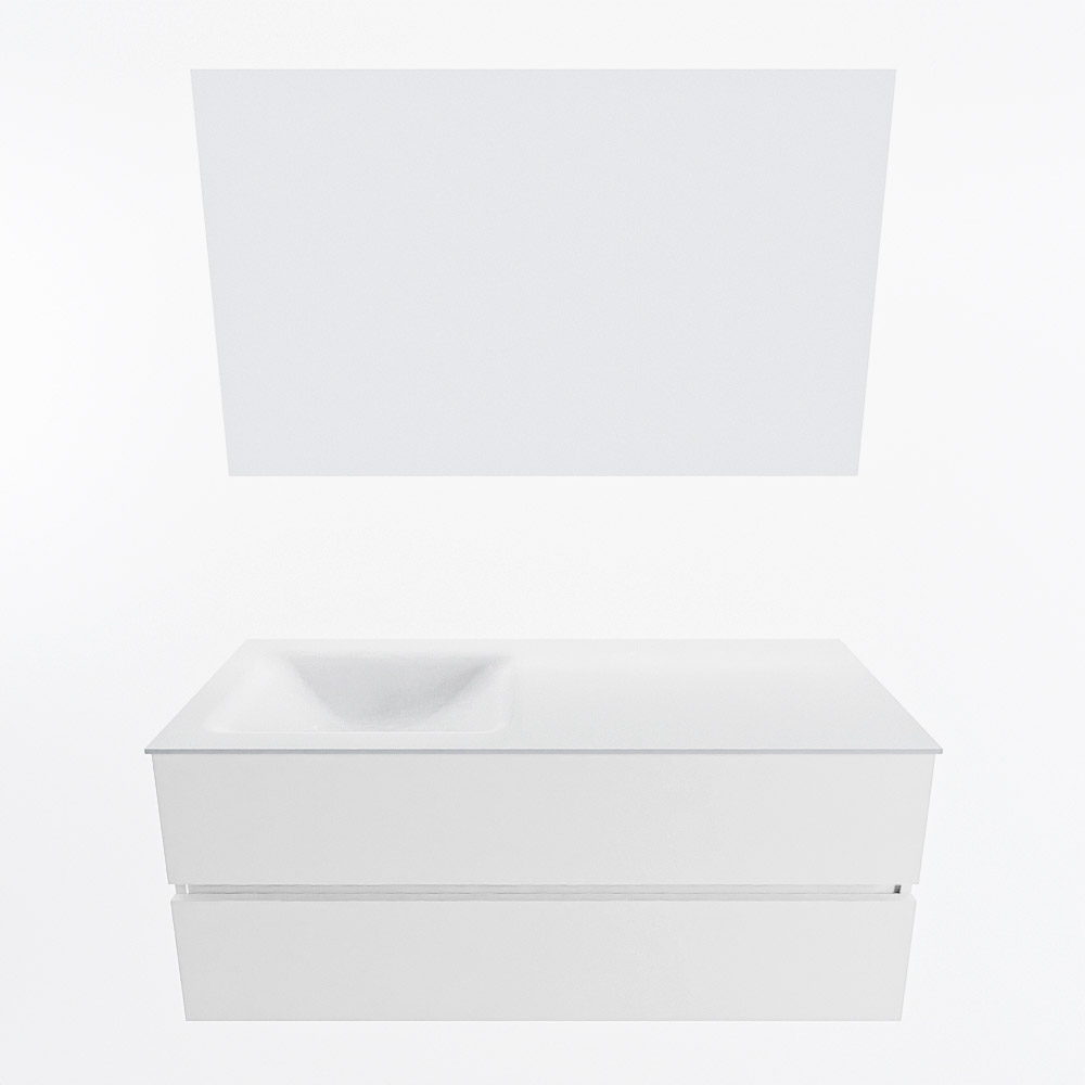 MONDIAZ VICA 120cm mueble de baño Talc 2 cajones. Lavabo CLOUD Izquierda 1 orificio color Talc con espejo LED. 5 MONDIAZ VICA 120cm mueble de baño Talc 2 cajones. Lavabo CLOUD Izquierda 1 orificio color Talc con espejo LED. - Imagen 5