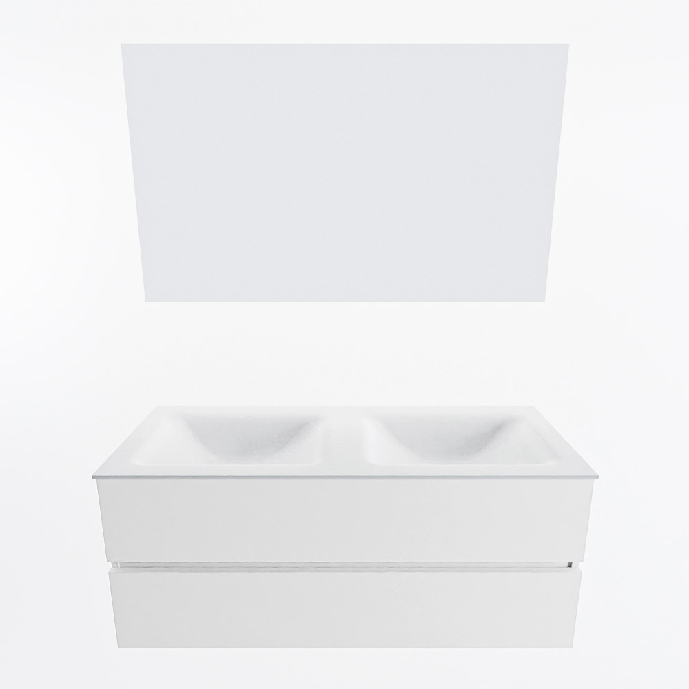 MONDIAZ VICA 120cm mueble de baño Talc 2 cajones. Lavabo CLOUD Doble sin orificio color Talc con espejo LED. 5 MONDIAZ VICA 120cm mueble de baño Talc 2 cajones. Lavabo CLOUD Doble sin orificio color Talc con espejo LED. - Imagen 5