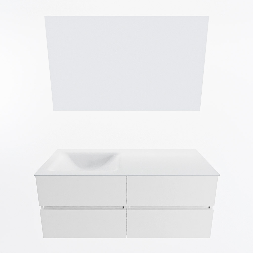 MONDIAZ VICA 120cm mueble de baño Talc 4 cajones. Lavabo CLOUD Izquierda 1 orificio color Talc con espejo LED. 5 MONDIAZ VICA 120cm mueble de baño Talc 4 cajones. Lavabo CLOUD Izquierda 1 orificio color Talc con espejo LED. - Imagen 5