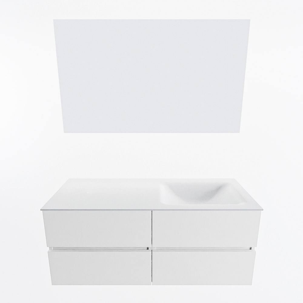 MONDIAZ VICA 120cm mueble de baño Talc 4 cajones. Lavabo CLOUD Derecho 1 orificio color Talc con espejo LED. 5 MONDIAZ VICA 120cm mueble de baño Talc 4 cajones. Lavabo CLOUD Derecho 1 orificio color Talc con espejo LED. - Imagen 5