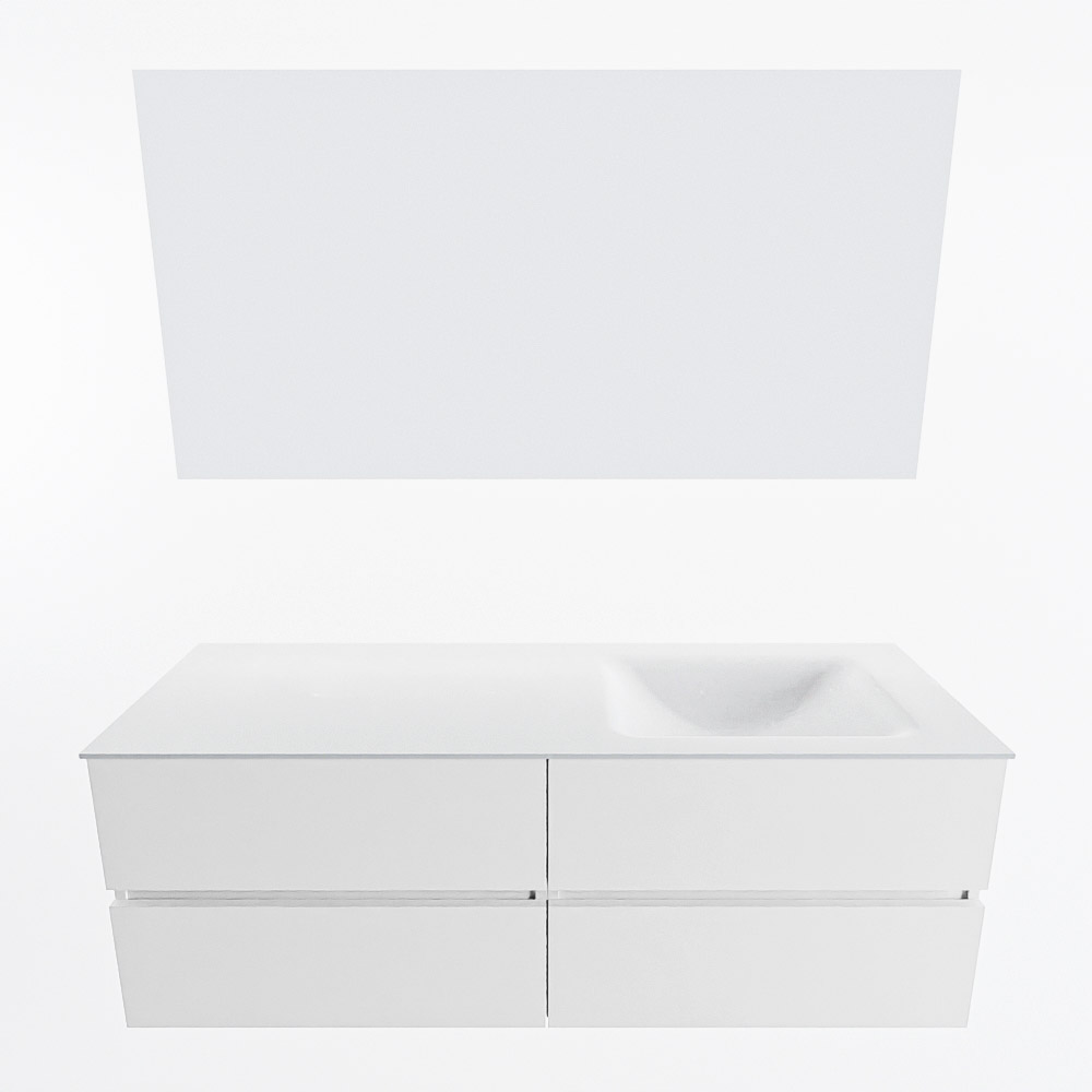 MONDIAZ VICA 140cm mueble de baño Talc 4 cajones. Lavabo CLOUD Derecho 1 orificio color Talc con espejo LED. 4 MONDIAZ VICA 140cm mueble de baño Talc 4 cajones. Lavabo CLOUD Derecho 1 orificio color Talc con espejo LED. - Imagen 5