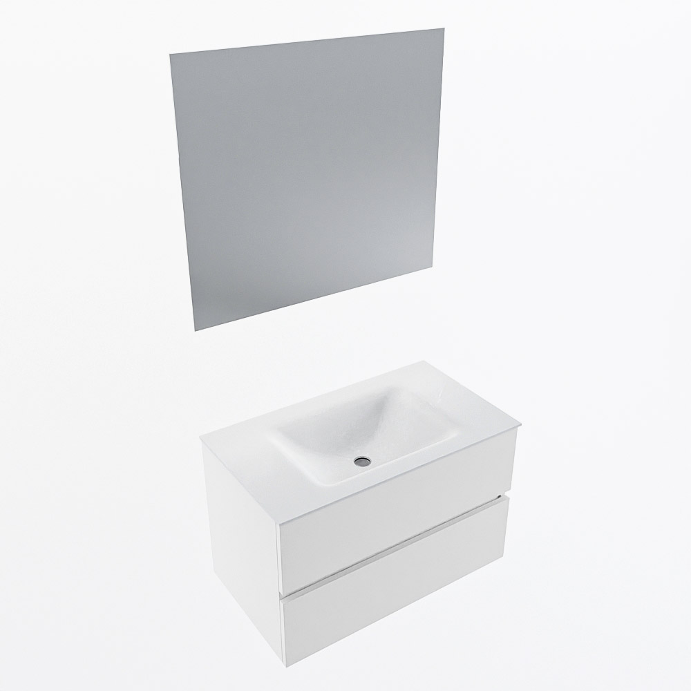 MONDIAZ VICA 80cm mueble de baño Talc 2 cajones. Lavabo CLOUD Centro sin orificio color Talc con espejo LED. 6 MONDIAZ VICA 80cm mueble de baño Talc 2 cajones. Lavabo CLOUD Centro sin orificio color Talc con espejo LED. - Imagen 6
