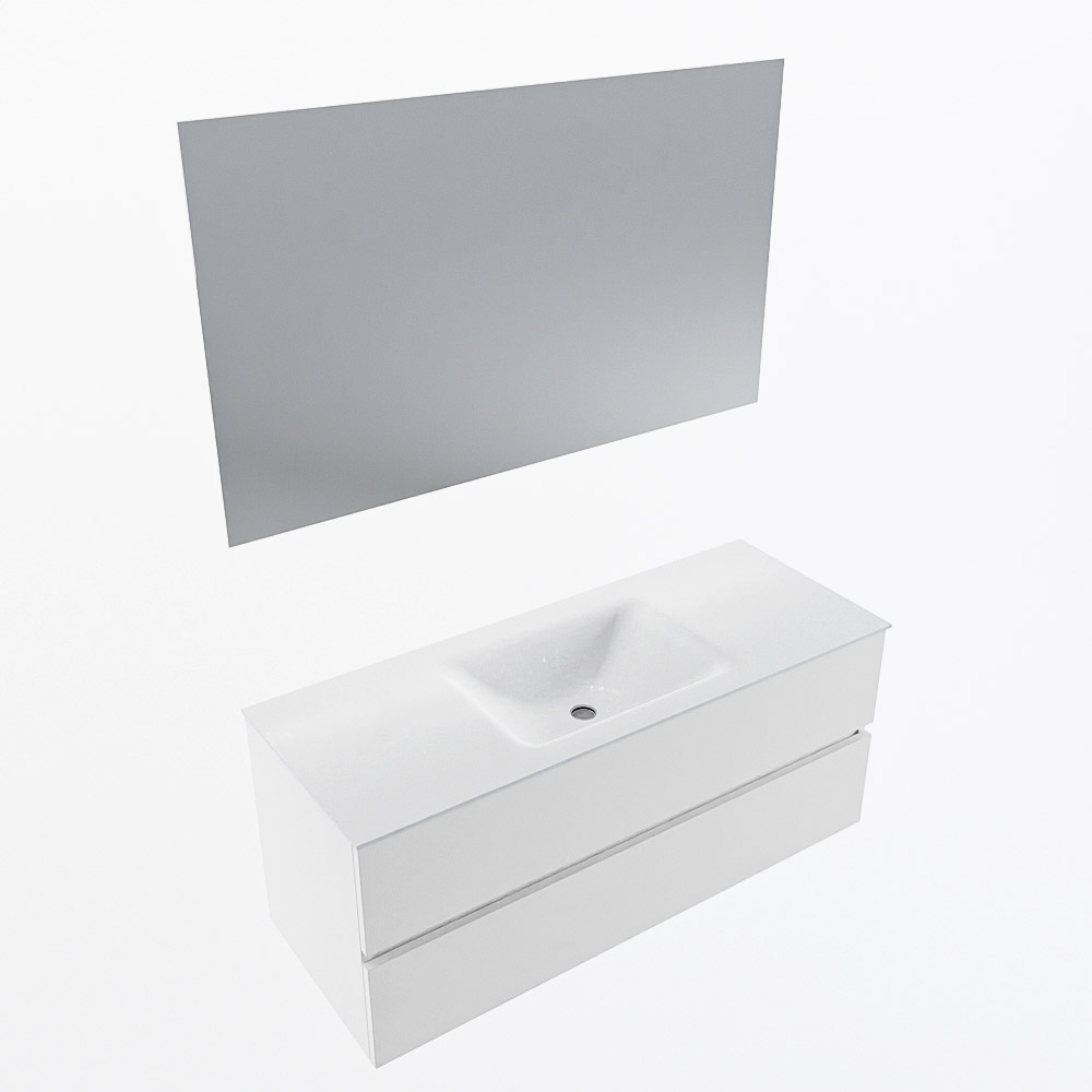 MONDIAZ VICA 120cm mueble de baño Talc 2 cajones. Lavabo CLOUD Centro 1 orificio color Talc con espejo LED. 6 MONDIAZ VICA 120cm mueble de baño Talc 2 cajones. Lavabo CLOUD Centro 1 orificio color Talc con espejo LED. - Imagen 6