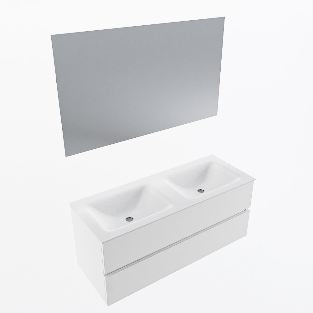 MONDIAZ VICA 120cm mueble de baño Talc 2 cajones. Lavabo CLOUD Doble sin orificio color Talc con espejo LED. 6 MONDIAZ VICA 120cm mueble de baño Talc 2 cajones. Lavabo CLOUD Doble sin orificio color Talc con espejo LED. - Imagen 6